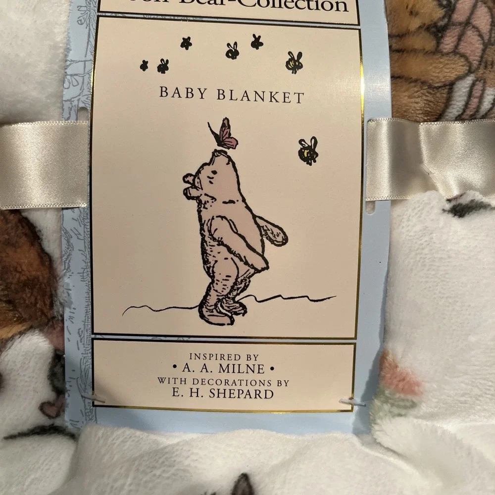 New- Soft Plush Fleece CLASSIC POOH & EYEORE‎ FRIENDS Baby BLANKET 30x40